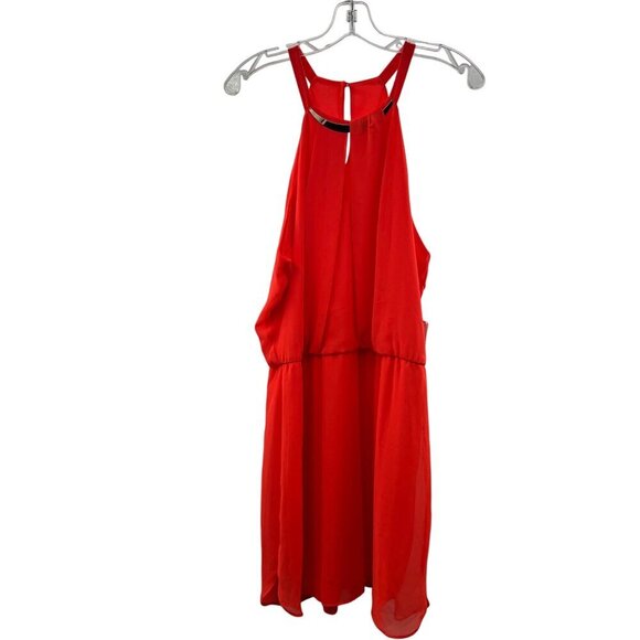 Bisou Bisou Women's Blouson Halter Dress Orange Size 14 New - Picture 1 of 9
